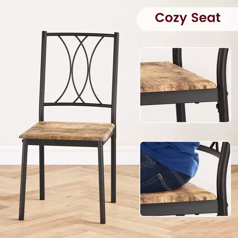 Kitchen Table and Chairs,Dining Room Table Set for 4 with Chairs, Metal & Wood Rectangular Dining Table for Small Space,Apartment