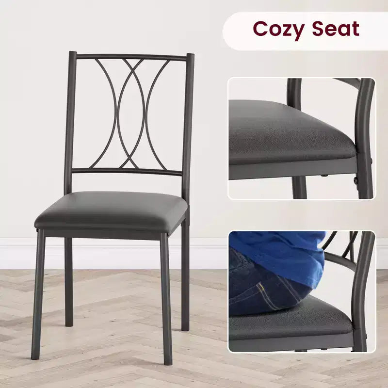 Kitchen Table and Chairs,Dining Room Table Set for 4 with Chairs, Metal & Wood Rectangular Dining Table for Small Space,Apartment