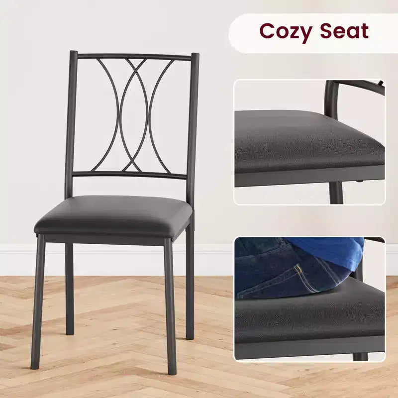 Kitchen Table and Chairs,Dining Room Table Set for 4 with Chairs, Metal & Wood Rectangular Dining Table for Small Space,Apartment
