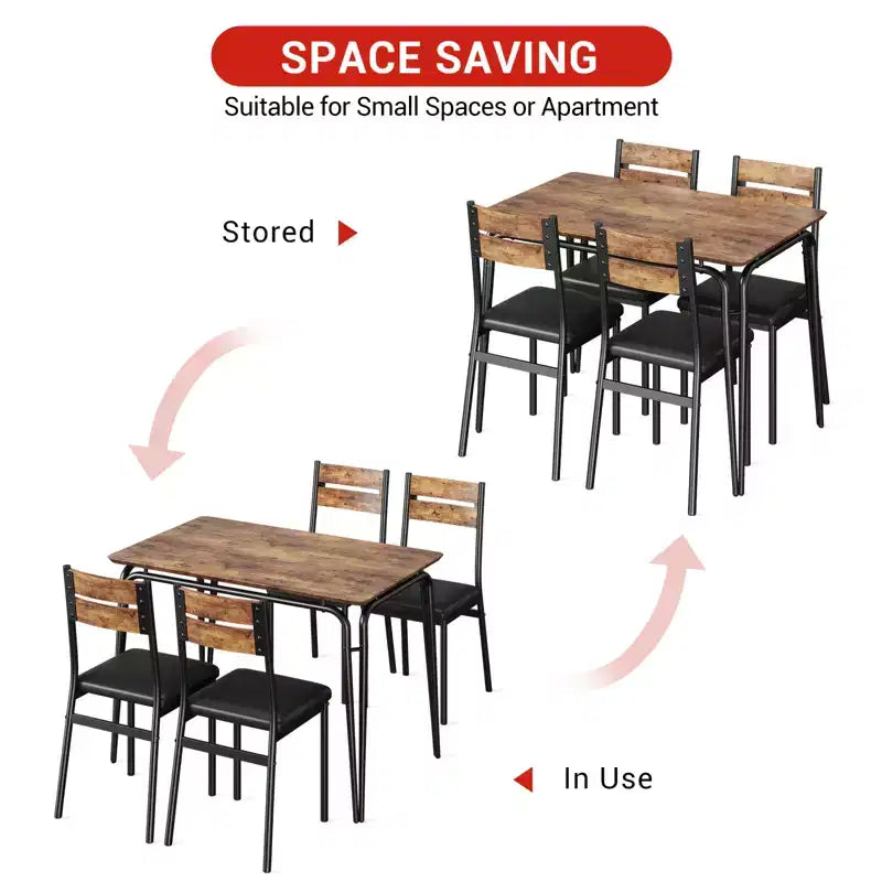 Dining Table for 4,Small Table & Chairs Set of 4,Square Dinette Set with 4 Chairs,5 Piece Kitchen & Dining Room Sets for Small Space,Apartment