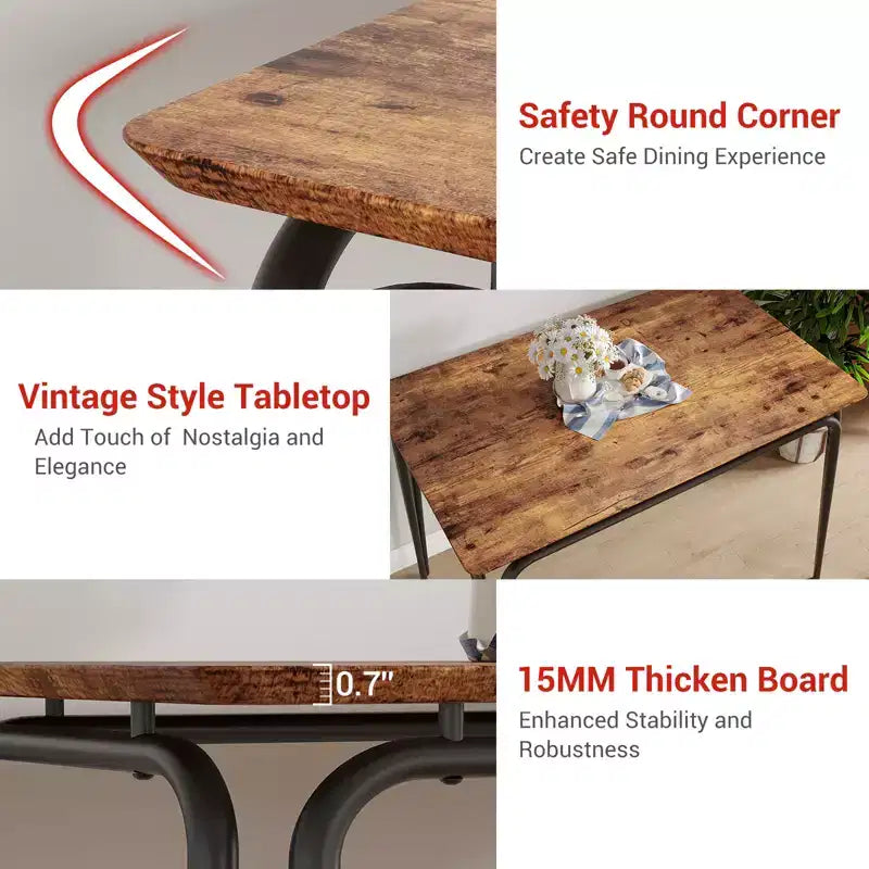 Dining Table for 4,Small Table & Chairs Set of 4,Square Dinette Set with 4 Chairs,5 Piece Kitchen & Dining Room Sets for Small Space,Apartment