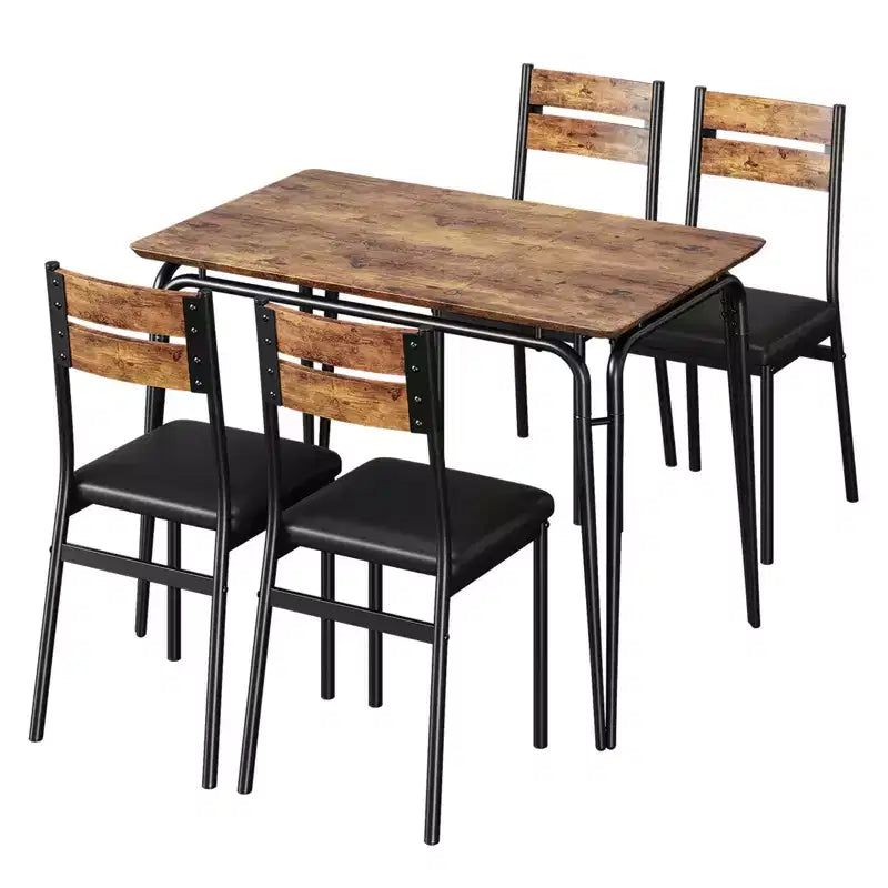 Dining Table for 4,Small Table & Chairs Set of 4,Square Dinette Set with 4 Chairs,5 Piece Kitchen & Dining Room Sets for Small Space,Apartment
