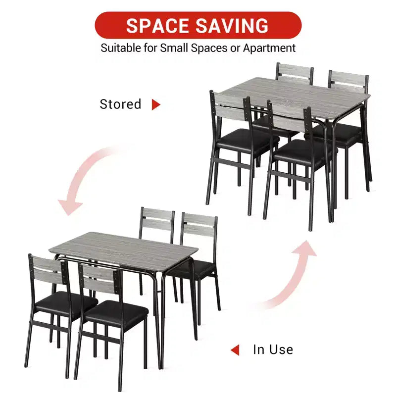 Dining Table for 4,Small Table & Chairs Set of 4,Square Dinette Set with 4 Chairs,5 Piece Kitchen & Dining Room Sets for Small Space,Apartment