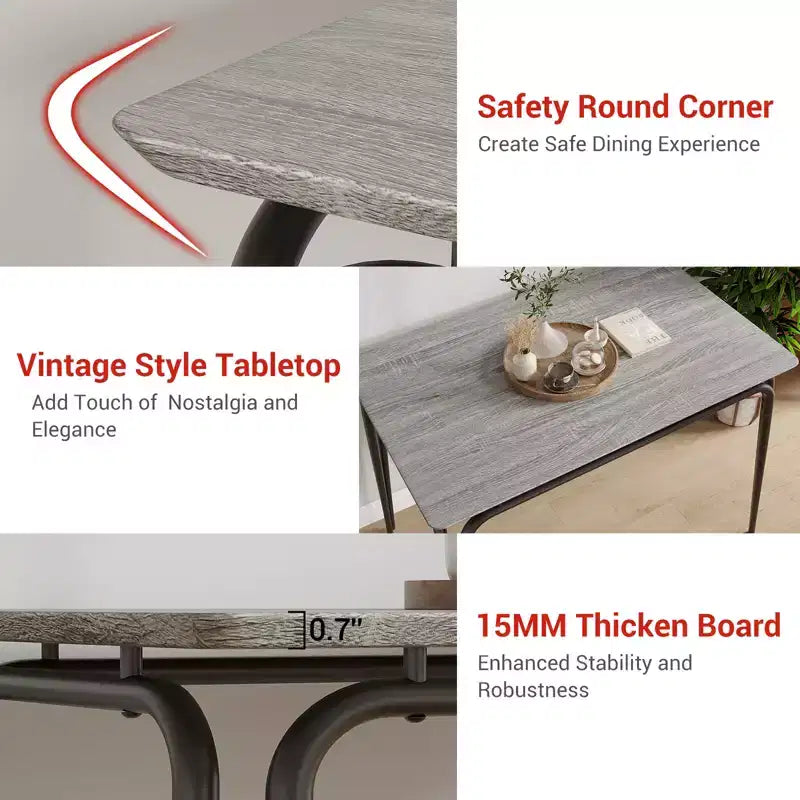 Dining Table for 4,Small Table & Chairs Set of 4,Square Dinette Set with 4 Chairs,5 Piece Kitchen & Dining Room Sets for Small Space,Apartment