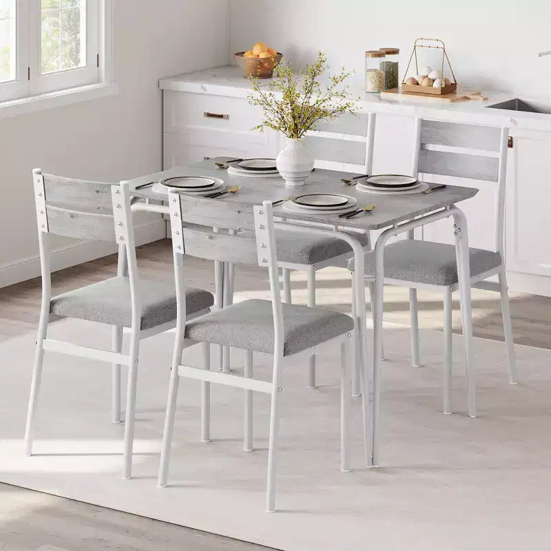 Dining Table for 4,Small Table & Chairs Set of 4,Square Dinette Set with 4 Chairs,5 Piece Kitchen & Dining Room Sets for Small Space,Apartment