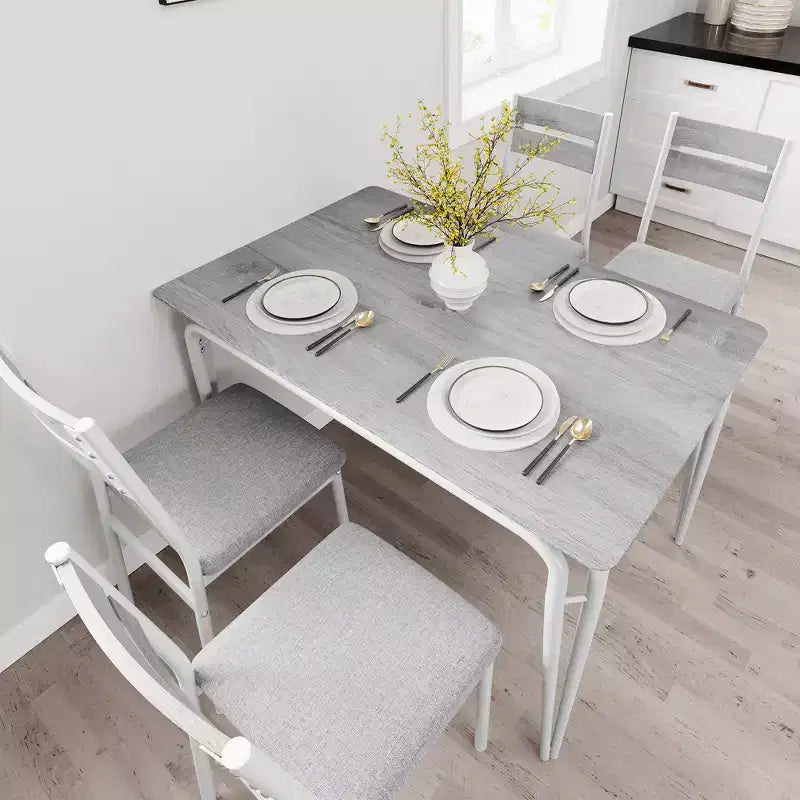 Dining Table for 4,Small Table & Chairs Set of 4,Square Dinette Set with 4 Chairs,5 Piece Kitchen & Dining Room Sets for Small Space,Apartment