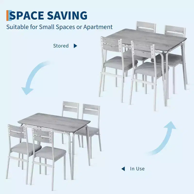 Dining Table for 4,Small Table & Chairs Set of 4,Square Dinette Set with 4 Chairs,5 Piece Kitchen & Dining Room Sets for Small Space,Apartment