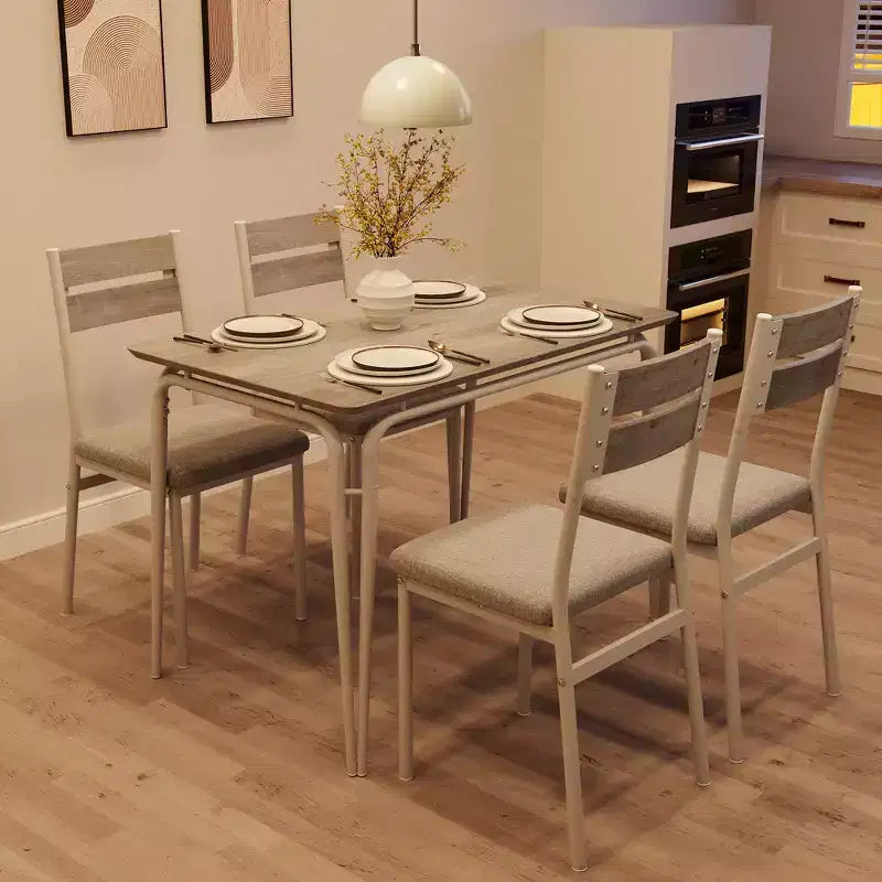Dining Table for 4,Small Table & Chairs Set of 4,Square Dinette Set with 4 Chairs,5 Piece Kitchen & Dining Room Sets for Small Space,Apartment