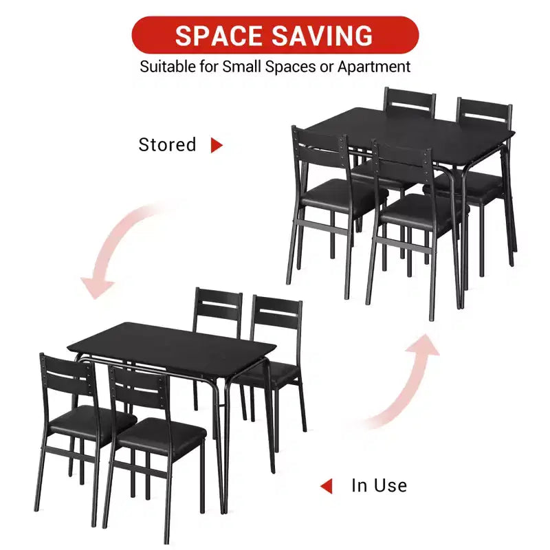 Dining Table for 4,Small Table & Chairs Set of 4,Square Dinette Set with 4 Chairs,5 Piece Kitchen & Dining Room Sets for Small Space,Apartment