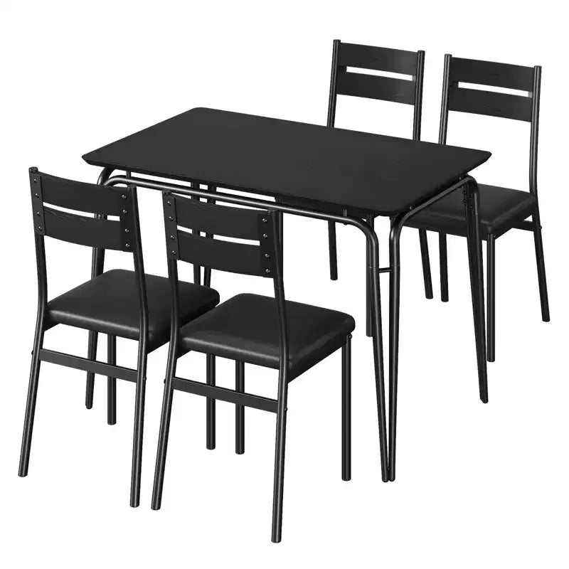 Dining Table for 4,Small Table & Chairs Set of 4,Square Dinette Set with 4 Chairs,5 Piece Kitchen & Dining Room Sets for Small Space,Apartment