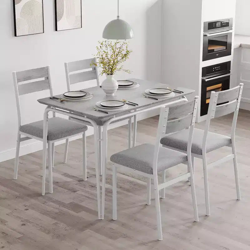 Dining Table for 4,Small Table & Chairs Set of 4,Square Dinette Set with 4 Chairs,5 Piece Kitchen & Dining Room Sets for Small Space,Apartment