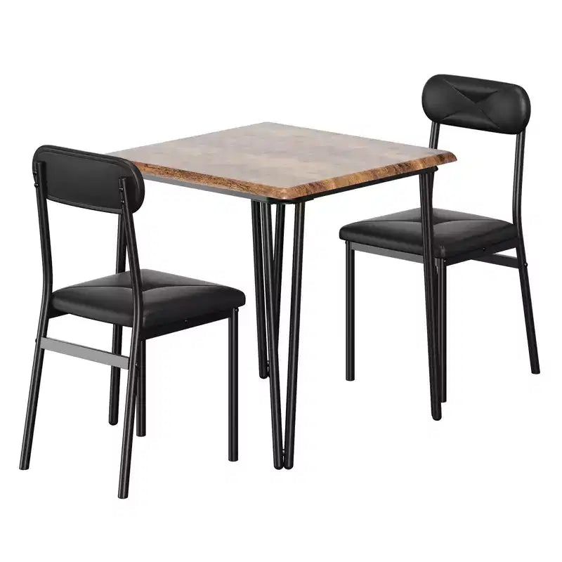 Dining Table for 2,Small Table & Chairs Set of 2,Square Dinette Set for 2,3 Piece Kitchen & Dining Room Sets for Small Space,Apartment,Home Office