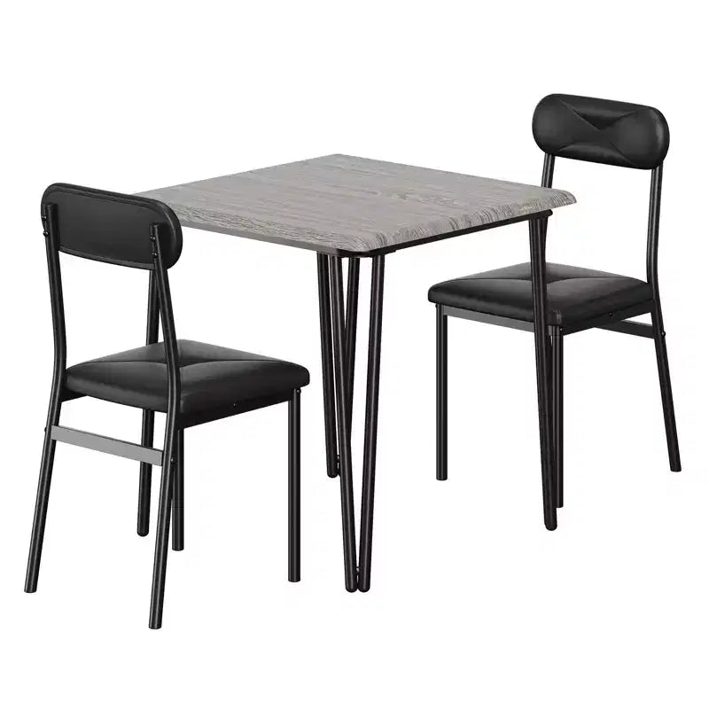 Dining Table for 2,Small Table & Chairs Set of 2,Square Dinette Set for 2,3 Piece Kitchen & Dining Room Sets for Small Space,Apartment,Home Office