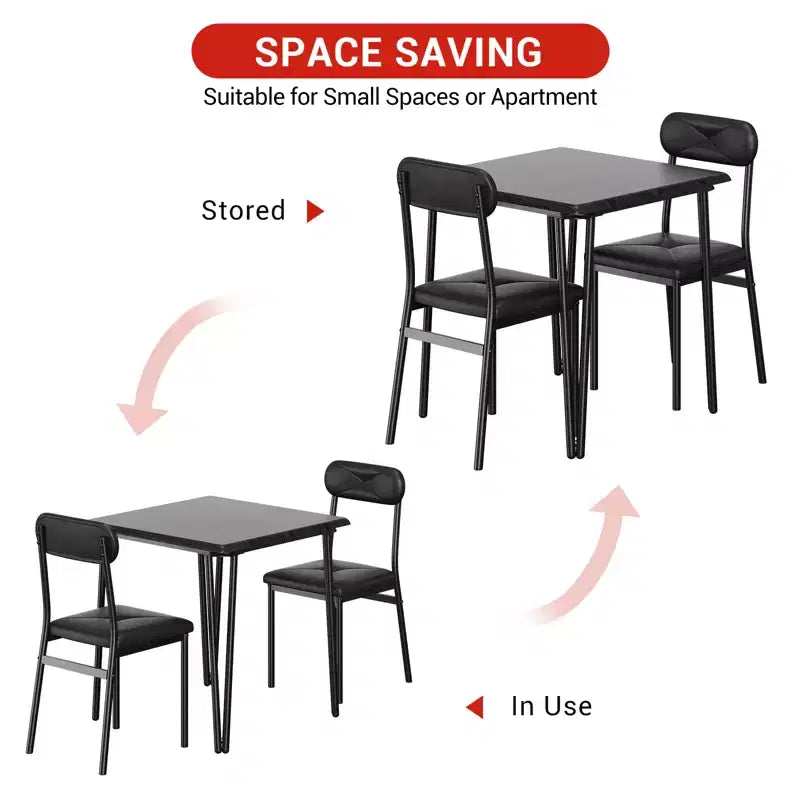 Dining Table for 2,Small Table & Chairs Set of 2,Square Dinette Set for 2,3 Piece Kitchen & Dining Room Sets for Small Space,Apartment,Home Office