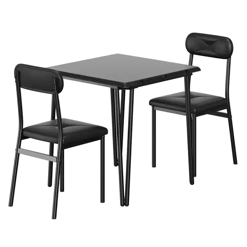 Dining Table for 2,Small Table & Chairs Set of 2,Square Dinette Set for 2,3 Piece Kitchen & Dining Room Sets for Small Space,Apartment,Home Office