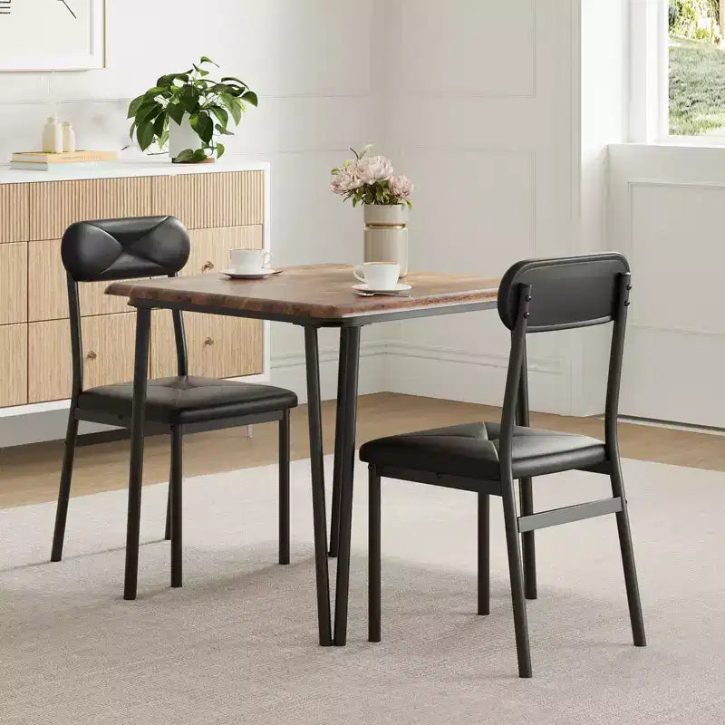 Dining Table for 2,Small Table & Chairs Set of 2,Square Dinette Set for 2,3 Piece Kitchen & Dining Room Sets for Small Space,Apartment,Home Office