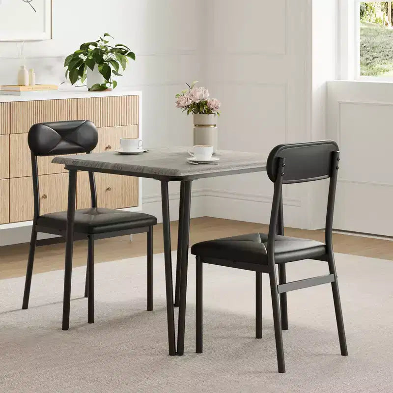 Dining Table for 2,Small Table & Chairs Set of 2,Square Dinette Set for 2,3 Piece Kitchen & Dining Room Sets for Small Space,Apartment,Home Office