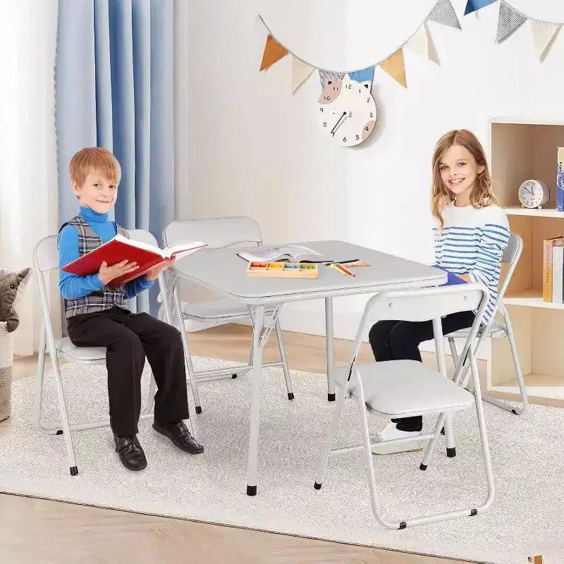Acekool Kids' Table & Chair Set - Foldable, Padded Seating for Play & Meals