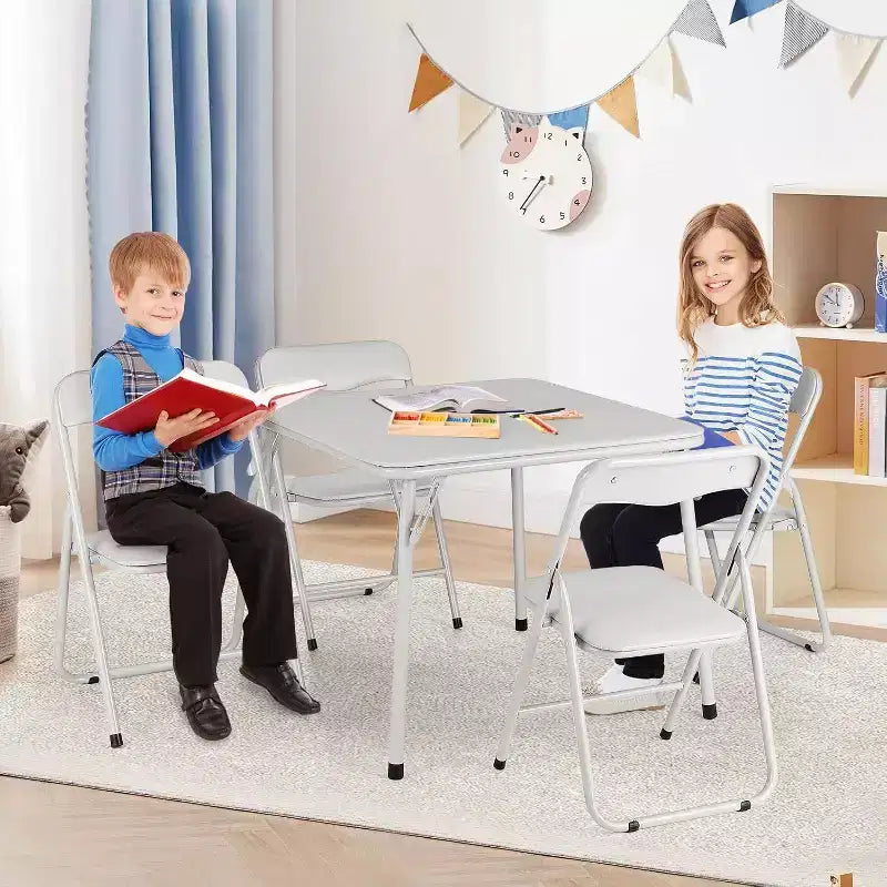 Acekool Kids' Table & Chair Set - Foldable, Padded Seating for Play & Meals