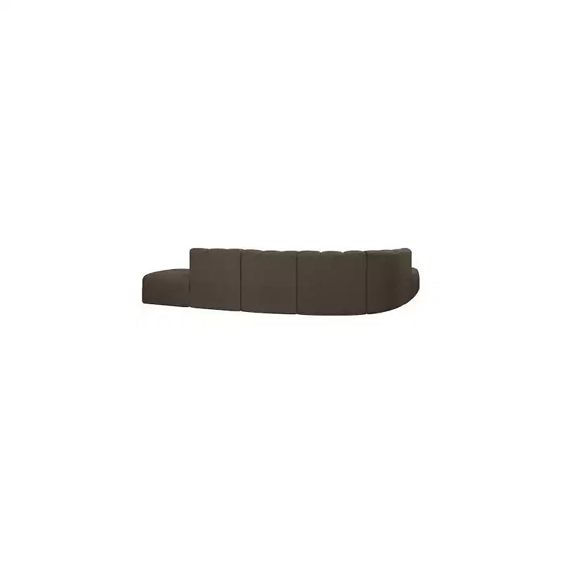 Meridian Furniture,Arc Brown Boucle Fabric Modular Sofa