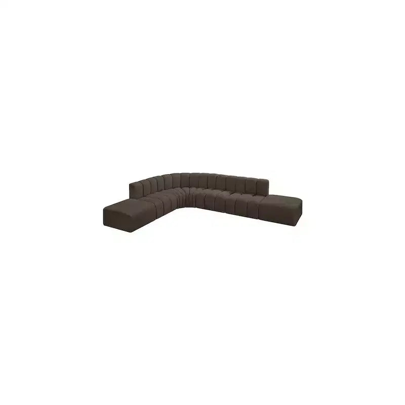 Meridian Furniture,Arc Brown Boucle Fabric Modular Sofa