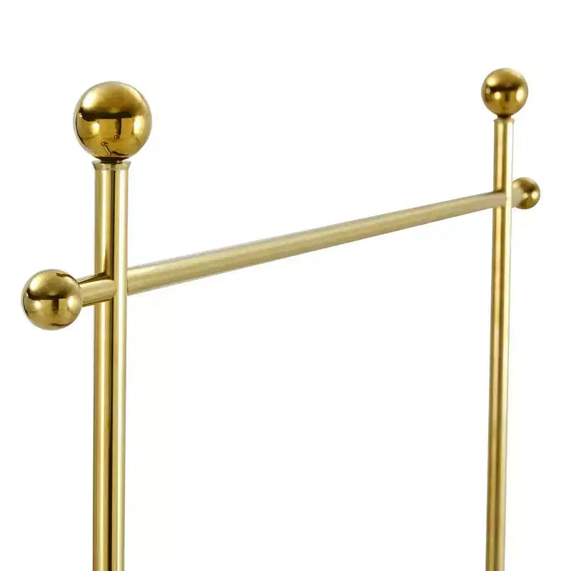 GDFStudio Nira Rustic Stainless Steel Double-Layer Coat Rack with Open Shelf