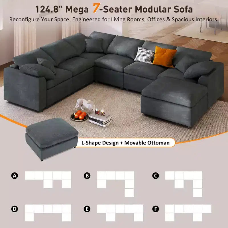 Merax Extra-Large 7-Seater Modular Sectional Sofa