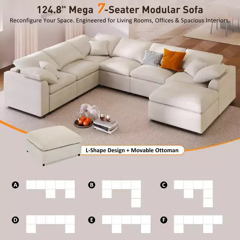 Merax Extra-Large 7-Seater Modular Sectional Sofa