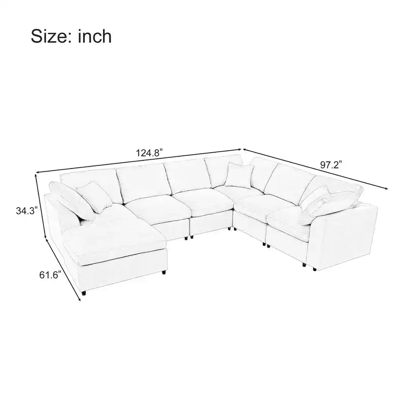 Merax Extra-Large 7-Seater Modular Sectional Sofa