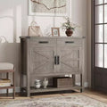 Farmhouse Entryway Table With 2-Door Cabinet & 2 Drawers, Wood Console Table With Storage, Coffee Bar Cabinet, Buffet Sideboard for Home