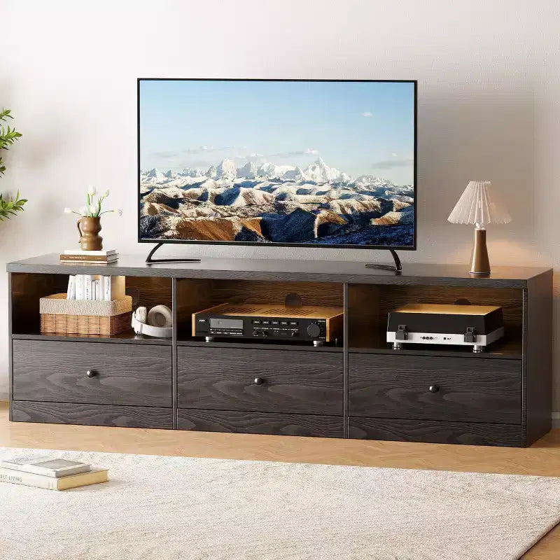 70 TV Stand with Storage Drawer, Entertainment Center for TVs up to 80, Modern TV Stands for Living Room Bedroom