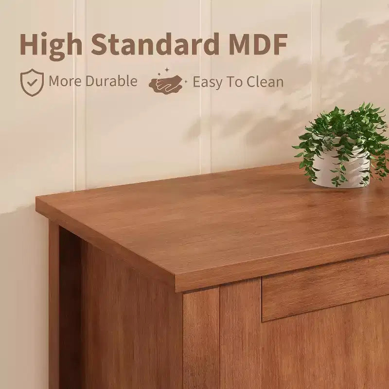 TV Stands for 65 Inch Tv, Entertainment Center with Led Lights,TV Console Table with 2 Storage and 1 Drawer, Retro V-Shaped TV Table for Living Room