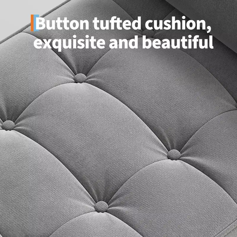 46.5 Storage Bench Ottoman - Upholstered End of Bed Bench with Button-Tufted Design for Bedroom, Entryway