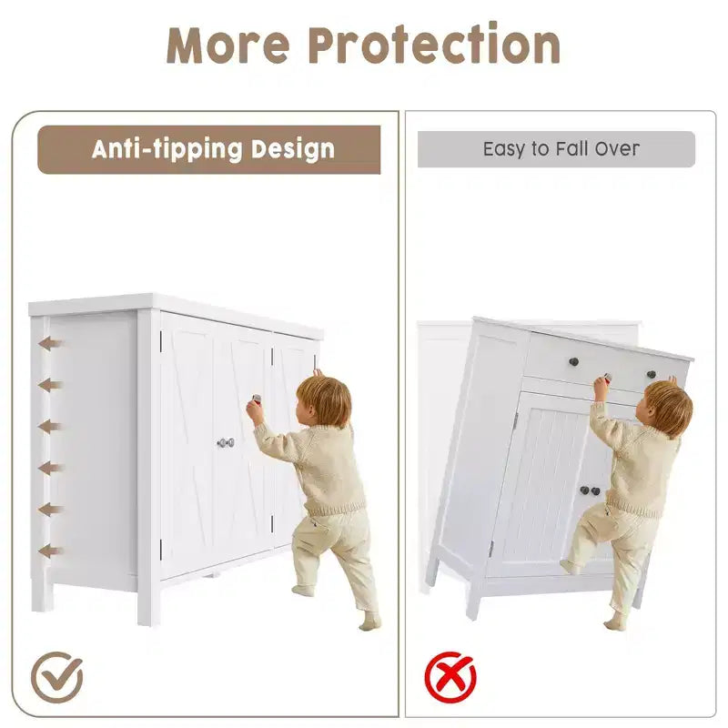 Coolmee 4-Tier Shoe Cabinet with Doors, Farmhouse 35'' Shoe Storage Cabinet for Entryway, Large Shoe Organizer Cabinet for Living Room Hallway