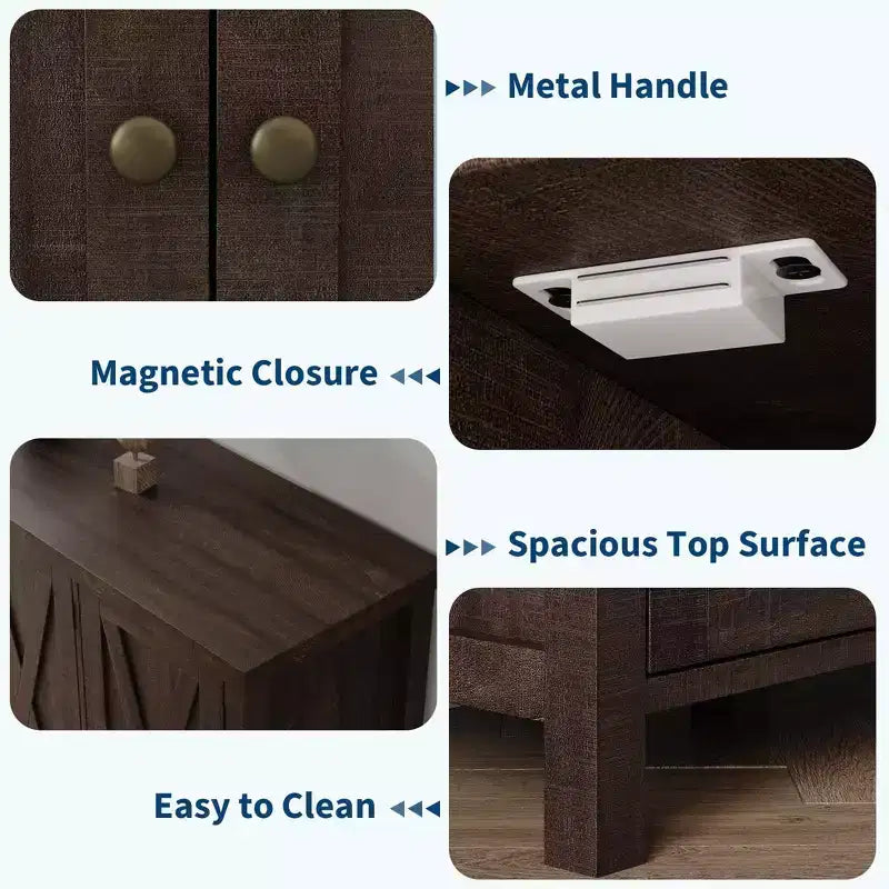 Coolmee 4-Tier Shoe Cabinet with Doors, Farmhouse 35'' Shoe Storage Cabinet for Entryway, Large Shoe Organizer Cabinet for Living Room Hallway