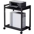 Computer Tower StandLarge Printer StandMetal Holder Cart Under Desk with 360 Rotating Wheels, Mobile Printer Table for Home and Office