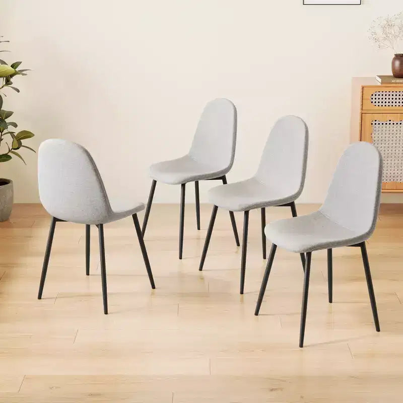 GDFStudio Selia Modern Linen Upholstered Dining Chairs (Set of 4)