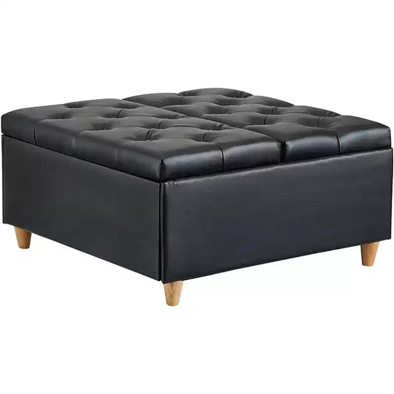 Acekool Storage Ottoman Coffee Table, Lift-Top, Button Tufted, 35.5x35.5x20