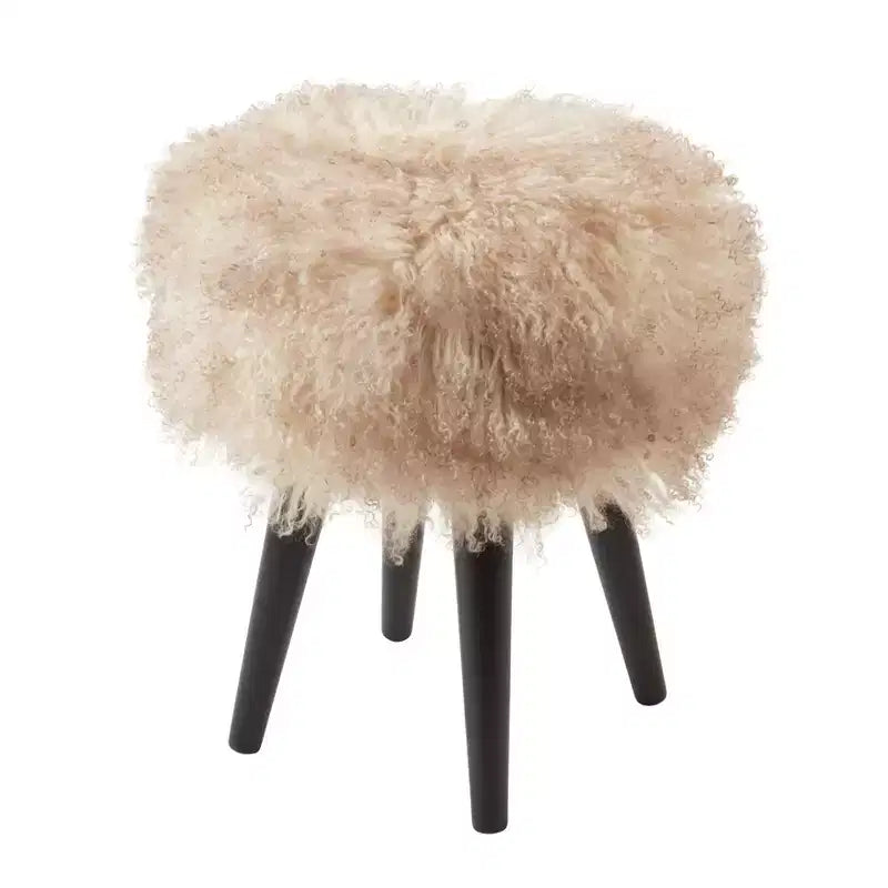 Saro Lifestyle Mongolian Lamb Fur Stool