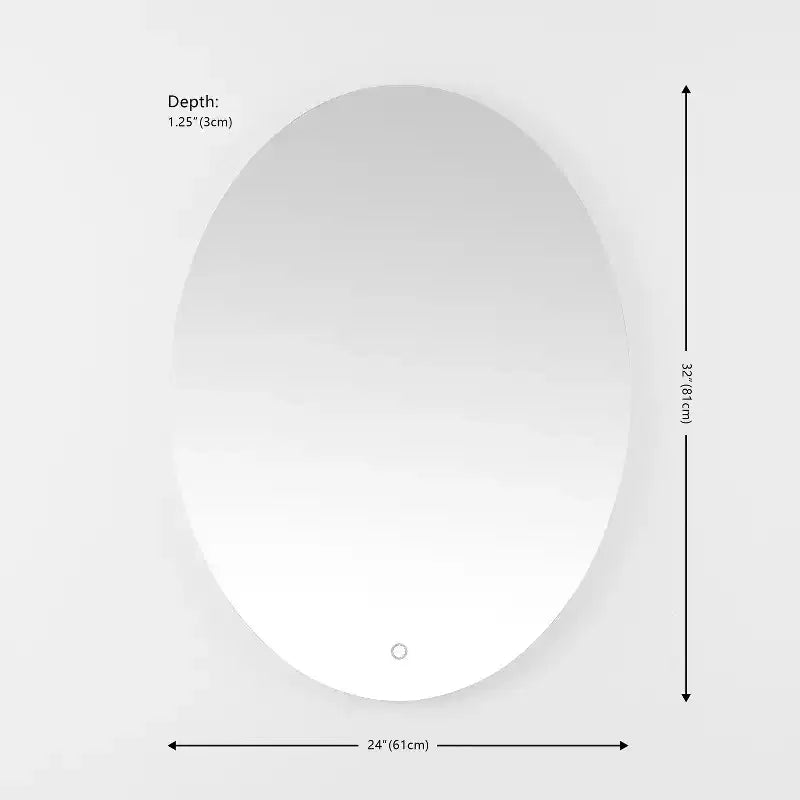 Nolan 24 Aluminum LED Oval Mirror - LMR1005 - White - Safavieh