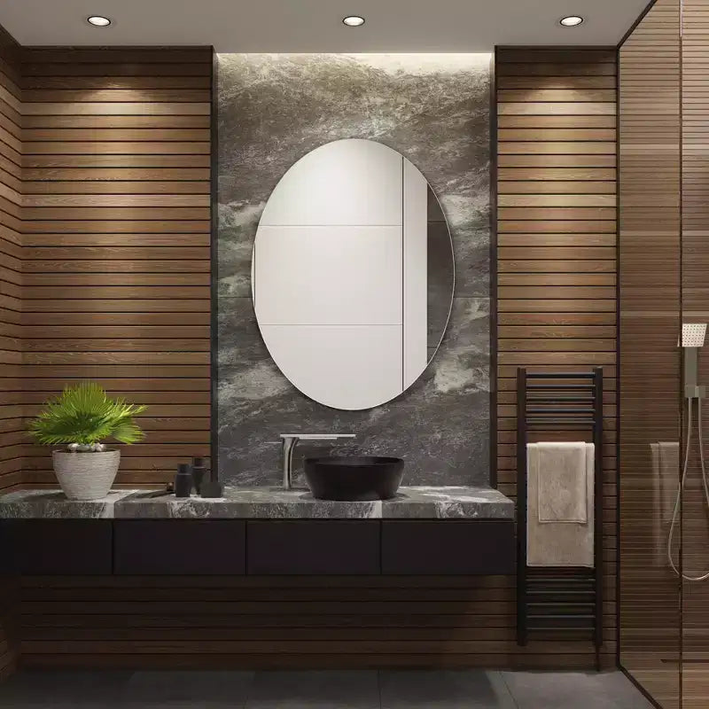 Nolan 24 Aluminum LED Oval Mirror - LMR1005 - White - Safavieh