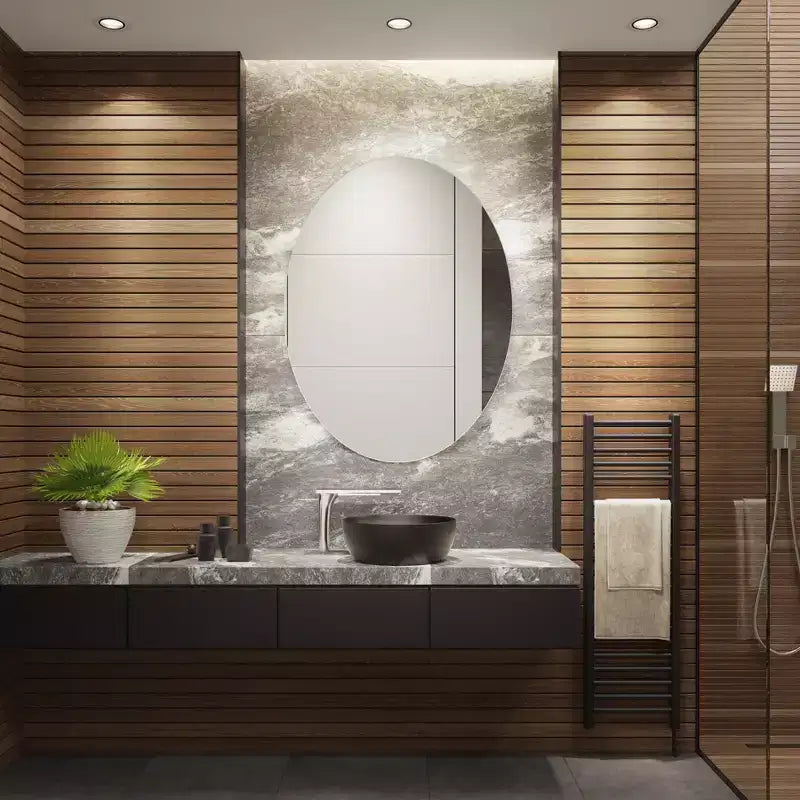 Nolan 24 Aluminum LED Oval Mirror - LMR1005 - White - Safavieh