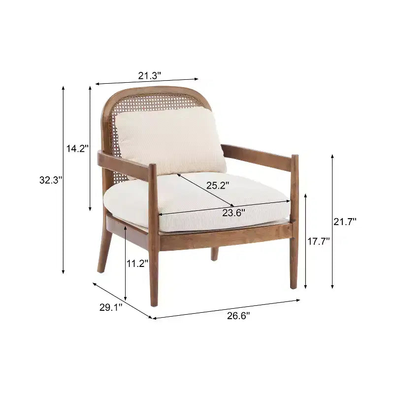 Christopher Knight Home Zuka Mid-Century Modern Rattan Wooden Chair with Cushions (Set of 2)