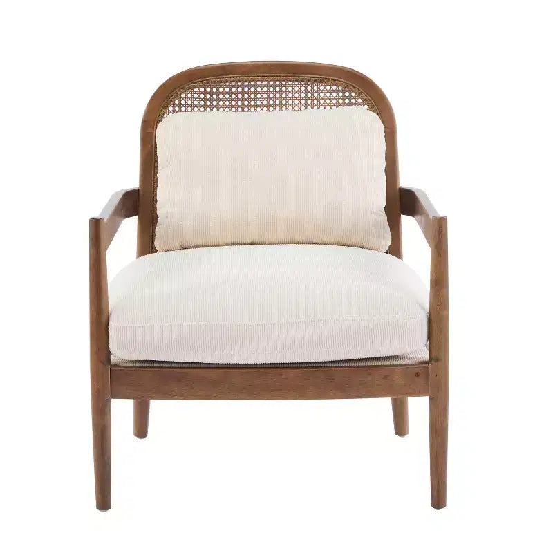Christopher Knight Home Zuka Mid-Century Modern Rattan Wooden Chair with Cushions (Set of 2)