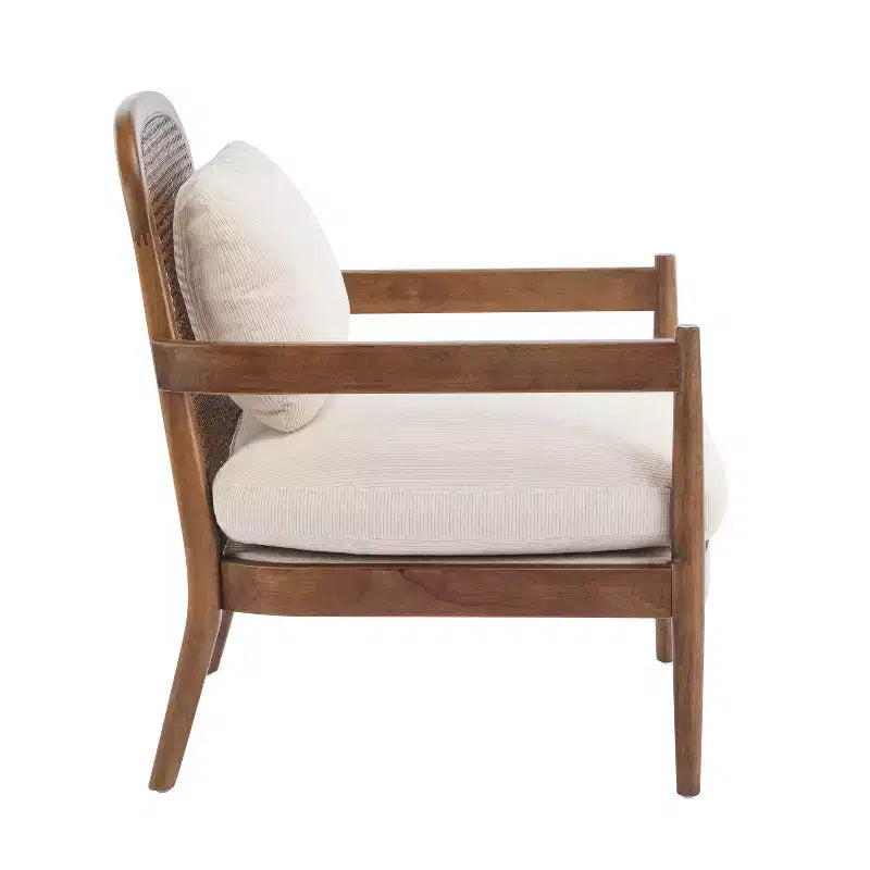 Christopher Knight Home Zuka Mid-Century Modern Rattan Wooden Chair with Cushions (Set of 2)