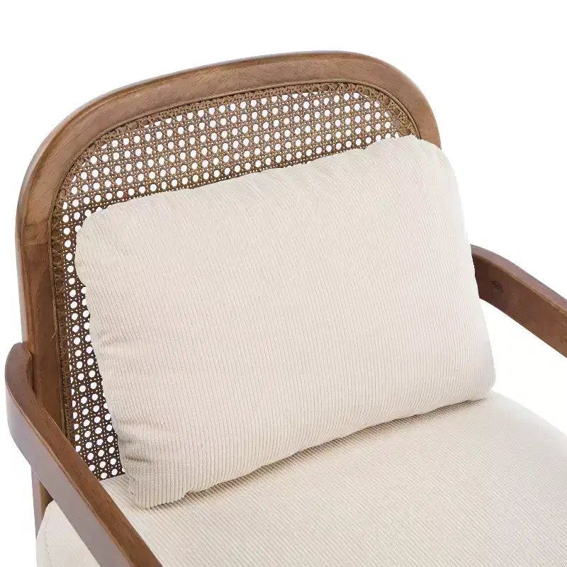 Christopher Knight Home Zuka Mid-Century Modern Rattan Wooden Chair with Cushions (Set of 2)