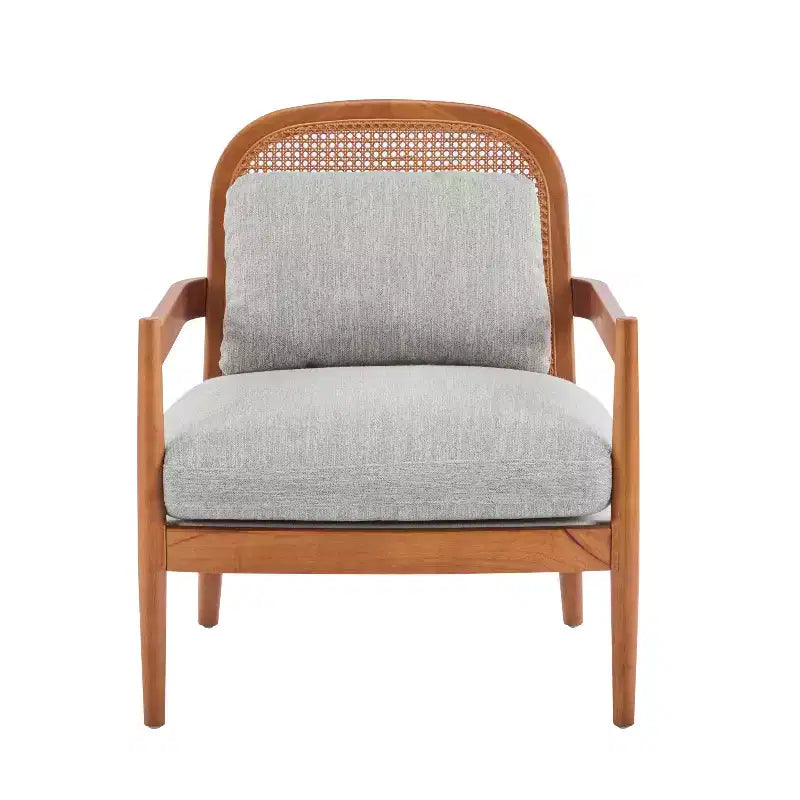 Christopher Knight Home Zuka Mid-Century Modern Rattan Wooden Chair with Cushions (Set of 2)