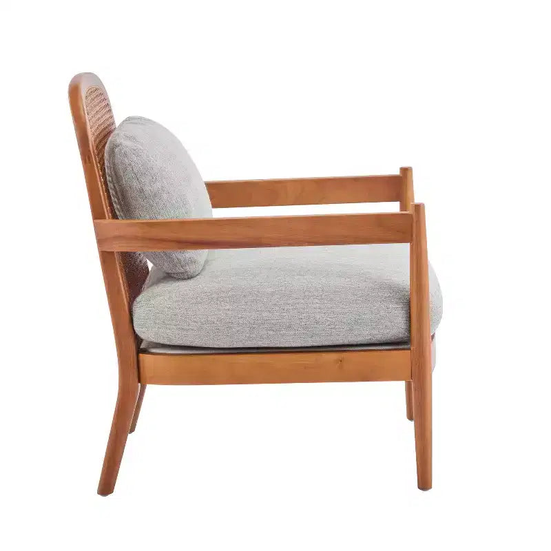 Christopher Knight Home Zuka Mid-Century Modern Rattan Wooden Chair with Cushions (Set of 2)
