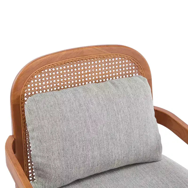 Christopher Knight Home Zuka Mid-Century Modern Rattan Wooden Chair with Cushions (Set of 2)