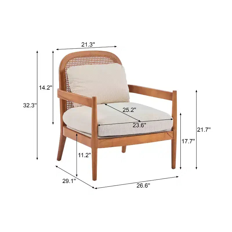 Christopher Knight Home Zuka Mid-Century Modern Rattan Wooden Chair with Cushions (Set of 2)
